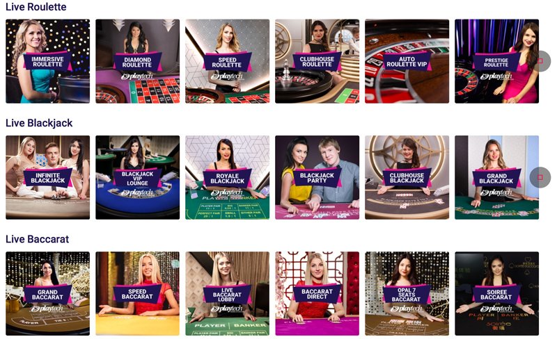 Party Casino Live Spiele: Roulette, Baccarast, und Blackjack