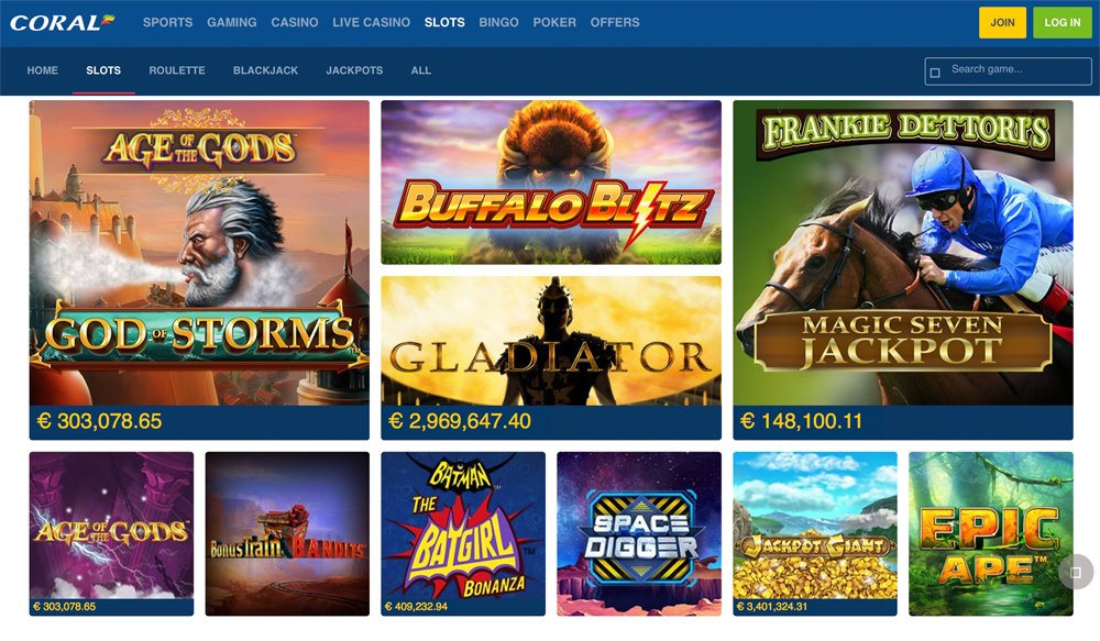 Top slot games at Coral Casino
