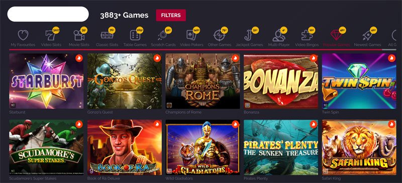 Jetbull Casinon pelivalikoimaa