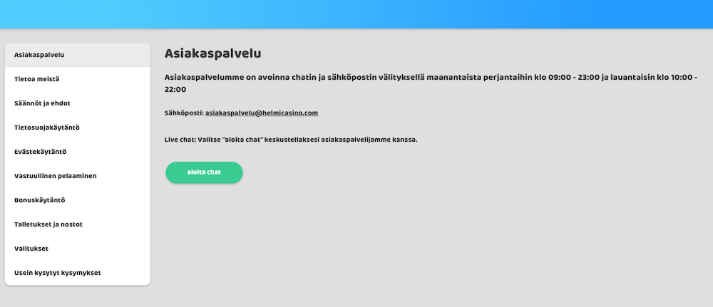 Asiakaspalvelu ja UKK