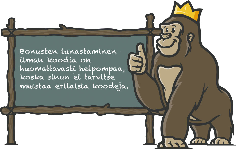Bonusten lunastaminen ilman koodia
