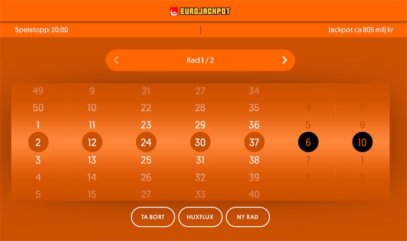 Eurojackpot på Svenska Spel