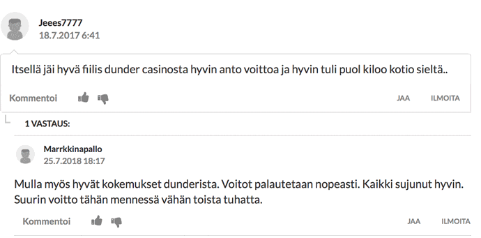 Kokemuksia Dunder -kasinosta