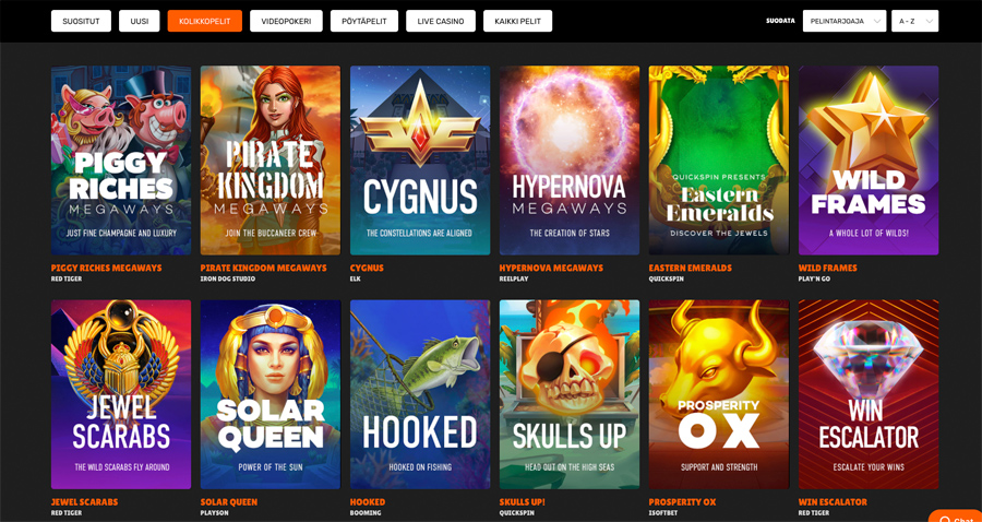 Peliaula ja kolikkopelivalikoimaa